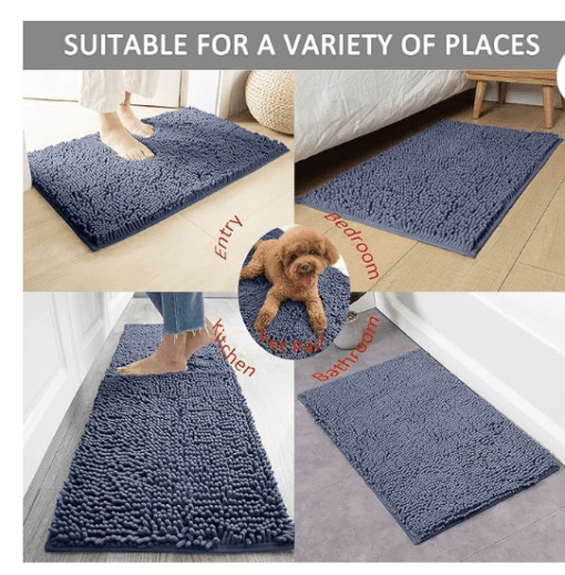 Bathroom Rugs Bath Mat Chenille Bath Rug, Extra Soft and Absorbent Shaggy Bathroom Mat Rugs, Washable, Strong Underside, Plush Carpet Mats for Kids Tub, Shower, and Bath Room - Image 3